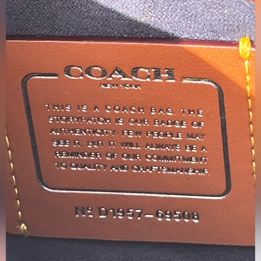 EUC Coach Parker 18 with Scattered Rivets in Blue Gray with Gunmetal Hardware - Picture 8 of 16